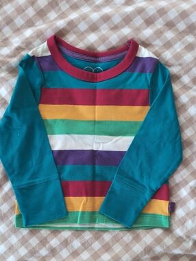 Little Bird By Jools Oliver.  L/S Rainbow Stripe Tee 12-18m